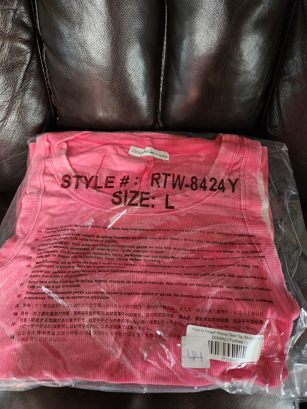 Zenana Outfitters Fuchsia Ribbed Tank Top